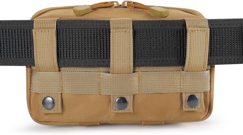 FRTKK Tactical Molle Admin Pouch Utility Laser Cut EDC Tool Pouch Bag Horizontal Modular Pouches Include US Flag Patch and Keychain - Image 5